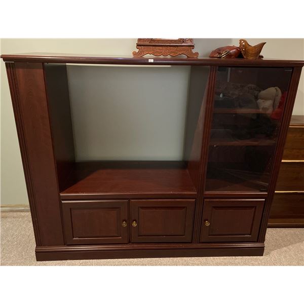 Sauder Wooden Entertainment Cabinette With Glass Door L59 x W19 x H48