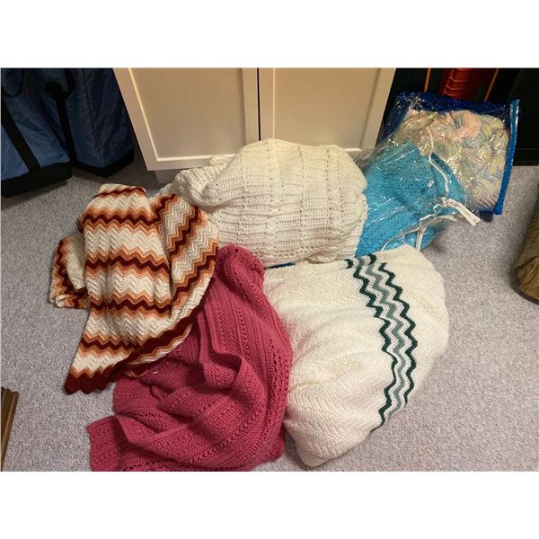 Large Assortment Of Hand Made Blankets