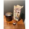 Image 1 : Asian Style Painted Vase With Small Figurine And Stacked Ceramic Jewelry Box