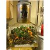 Image 1 : Bird Cage With Decorative Flowers And Metal Milk Jug