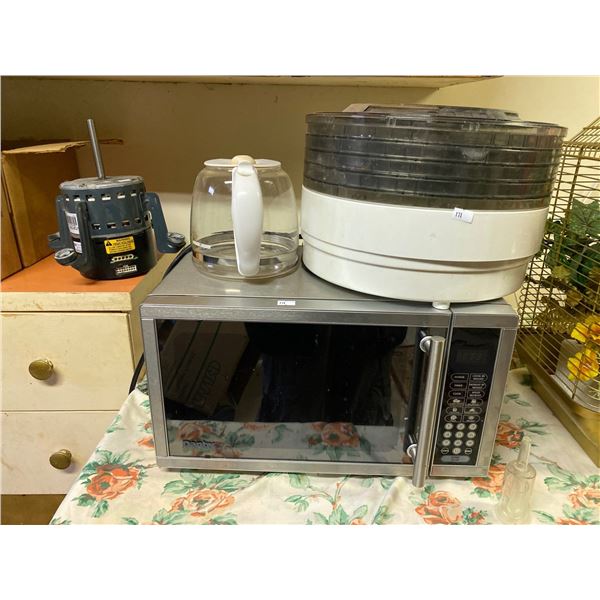 Danby Microwave MO:DMW749SS With Food Dehydrator MO:KN128 And Black & Decker Coffee Pot