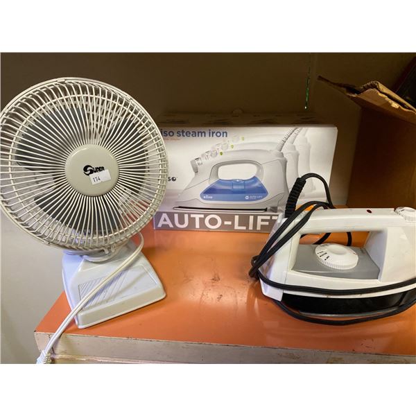 Oliso Steam Iron TG-1000 With Super Desk Fan MO:6HK And White-Westing House Iron