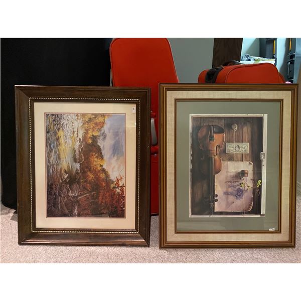 CL Curry Landscape Painting And Framed Decorative Print 25 x 21 