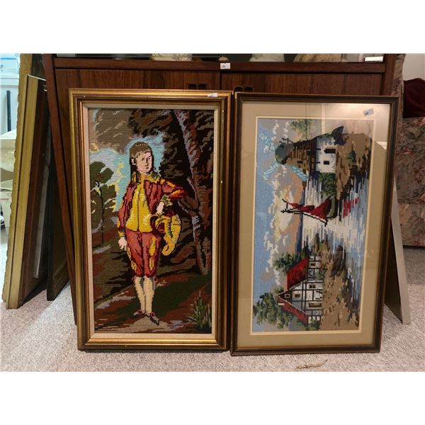 Pink Boy And Water Side Decorative Embroideries 24 x 14