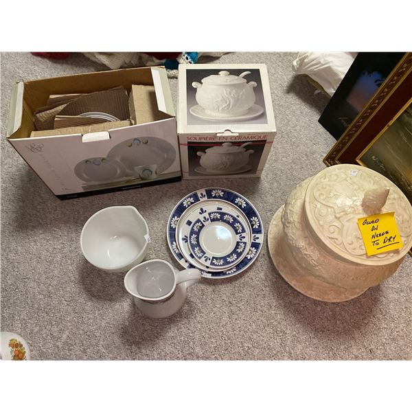 Large Assortment Of Dishware And Two Ceramic Tureens