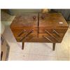 Image 1 : Antique Wooden Sewing Box With Contents