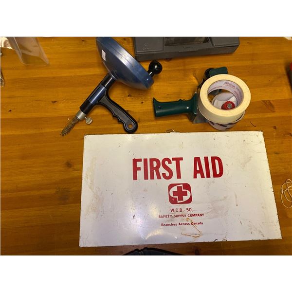 Vintage Metal First Aid Kit With Assortment Of Home Hardware
