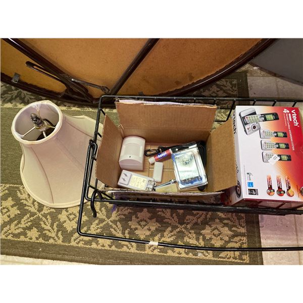 Fold -Up Round Table With Assorted Home Items