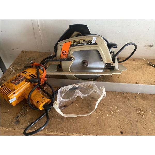 Black & Decker Commercial Circular Saw MO:7340 And Corded Drill