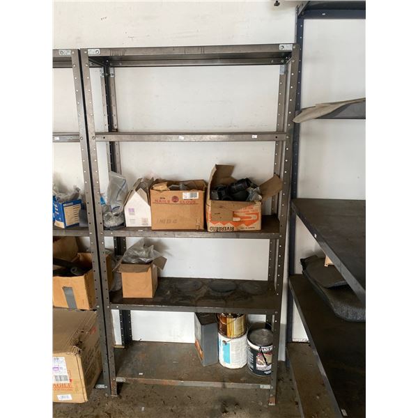 Metal Shelving Unit With Small Misc Parts 36L x 12W x 71T ( Contents Of Shelf )