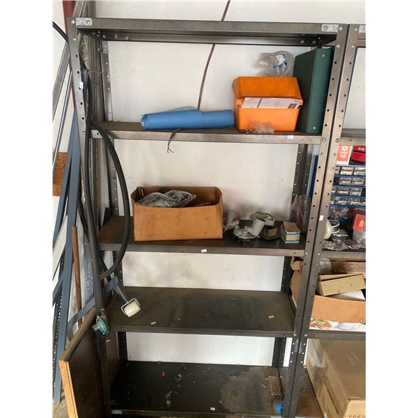Metal Shelving Unit With Small Misc Parts 36L x 12W x 71T ( Contents Of Shelf )