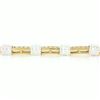 Image 7 : 14K TT Gold 3.50 ctw Round Dual Channel Set Diamond & Grooved Link Tennis Bracel