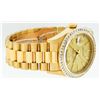 Image 9 : Rolex Mens Quickset 18K Yellow Gold Princess Cut Diamond Bezel Day Date Presiden