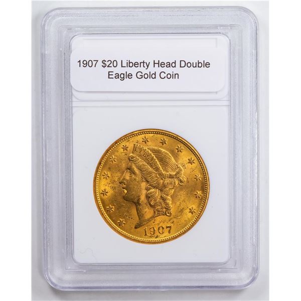 1907 $20 Liberty Head Double Eagle Gold Coin