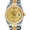 Image 1 : Rolex 36MM Two Tone Yellow Gold And Steel Champagne Diamond Datejust Wristwatch