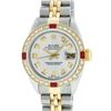 Image 1 : Rolex Ladies Two Tone 18K Yellow Gold And Steel Silver Diamond And Ruby Quickset