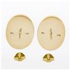 Image 3 : Antique 14K Yellow Gold Oval Bezel Carnelian Repousse Work Frame Button Earrings