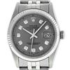 Image 1 : Rolex Stainless Slate Grey Diamond 36MM Datejust Wristwatch