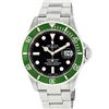 Image 2 : Rolex Mens Stainless Steel Black Dial Green Insert Anniversay Edition Submariner