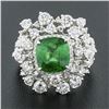 Image 2 : 18k White Gold 5.67 ctw GIA Cushion Tsavorite & Diamond Cocktail Statement Ring