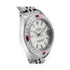 Image 3 : Rolex Ladies Quickset Stainless Steel Silver Index Diamond And Ruby Date Watch W