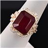 Image 3 : 13.77 ctw Ruby and 1.47 ctw Diamond 14K Yellow Gold Ring