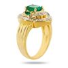 Image 3 : 1.02 ctw Emerald and 0.57 ctw Diamond 18K Yellow Gold Ring