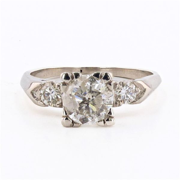 1.52 ctw F COLOR CENTER Diamond Platinum Ring (1.82 ctw Diamonds)