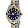 Image 1 : Rolex Ladies Two Tone 18K Yellow Gold And Steel Blue Vignette Diamond Quickset D