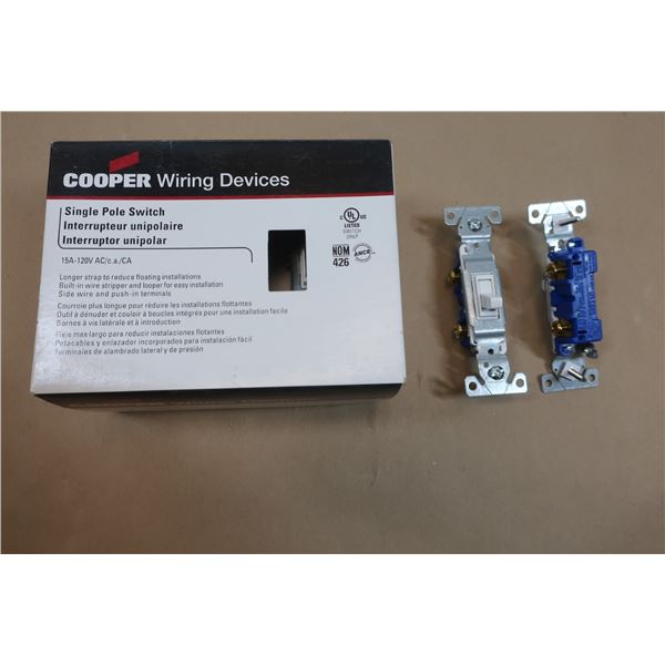 6 Interrupteurs En Ligne Unipolaires Avec Voyant LED – 250V 10A, Blanc, Pour Lampes, Petits Appareils, Facile à Installer