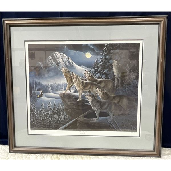 Doris Sims Print of Song Dogs  Frame 36Wx32H Art 35Wx20H