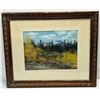 Image 1 : Rose Leonard Print of Untitled Mountain/Forest Scene  Frame 23Wx19H Art 14Hx10W