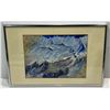 Image 1 : Joyce Swannell Mixed Media Original Frozen Waterfall   Frame 17Wx11H Art 11Wx8H
