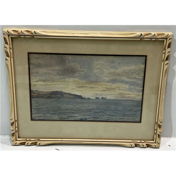 Unknown Artist Ocean Scene   Frame 13.5Wx10.5 H  Art 10Wx6.5H