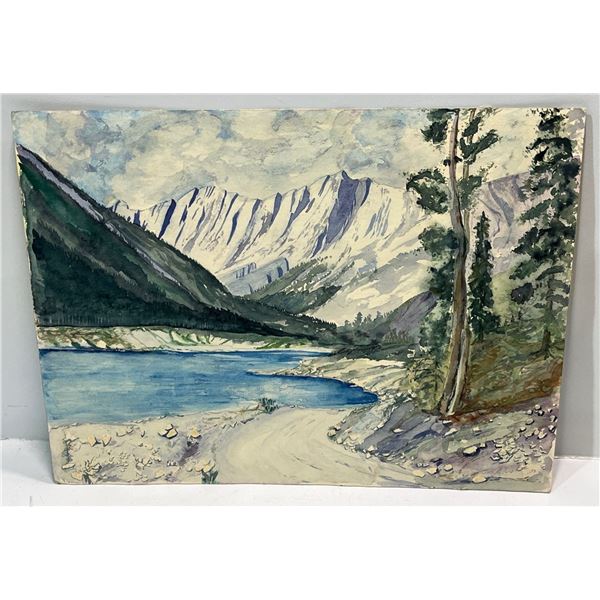 Campbell '73 Original Mountian/Lake Scene  20Wx15H