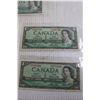 Image 3 : (5) Canadian 1954 $1 Bills