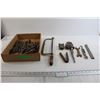 Image 1 : Pipe Wrench, Hacksaw, Flat of Assorted Bits