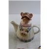 Image 2 : Mouse Teapot, (2) Porcelain Face Wall Hangings