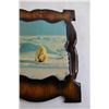 Image 3 : 1981 Wood Framed Frobisher Bay Polar Bear Picture - 12" x 11"