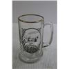 Image 3 : Richardson Pioneer Glass Mug, Working Man's Doodle Glass, Vintage Dripcut Starline Napkin Holder
