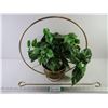 Image 1 : Brass Plant Hanger with Silk Plant