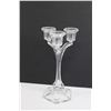 Image 1 : Glass Triple Candle Holder, Three Candles