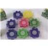 Image 2 : (8) Floral Shaped Candles & (4) Bags of Decorative Gems (All NIB)