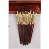 Image 2 : (20 pr) Wooden/Bone Chop Sticks (7) Rest Blocks & Decorative Wooden Case