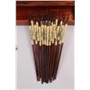 Image 2 : (20 pr) Wooden/Bone Chop Sticks (7) Rest Blocks & Decorative Wooden Case