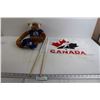 Image 1 : (2) Team Canada Flags, Edmonton Oiler Stuffed Monkey