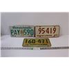 Image 1 : (3) Saskatchewan License Plates: 1974, 1971, 1990's Continuous