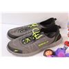 Image 2 : Lot Box of Men's Size 11 Runners; Puzzle; Figurines & Misc. Toys