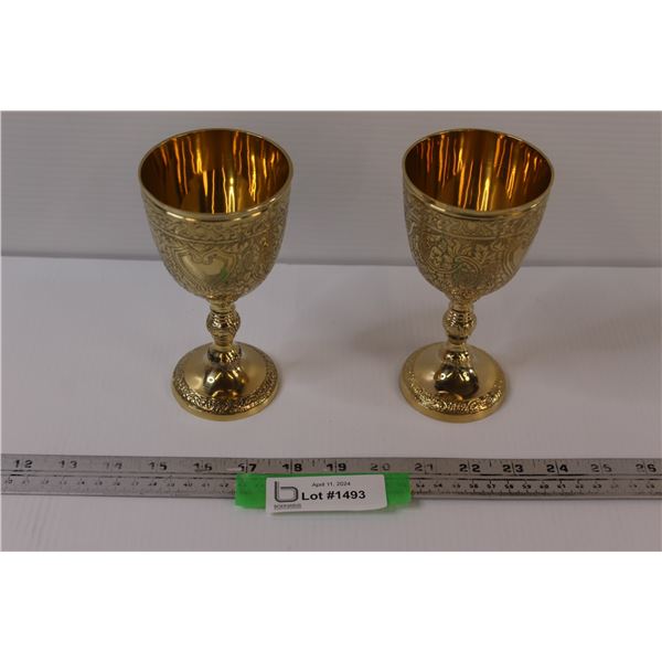 (2) Brass Goblets