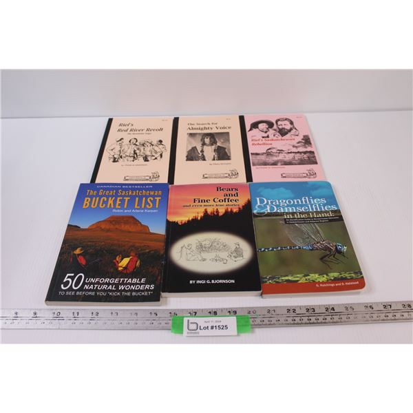 3 Louis Riel books; 3 Saskatchewan informative books